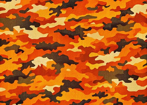 Abstract Orange Camo Fabric Texture: Modern Seamless Pattern for Apparel Prints