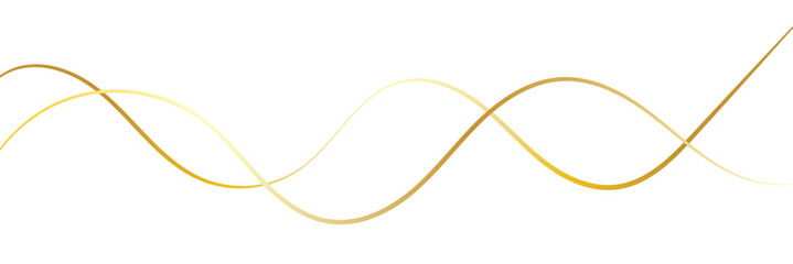 Golden wavy line, gold curved line, Vector illustration. EPS 10