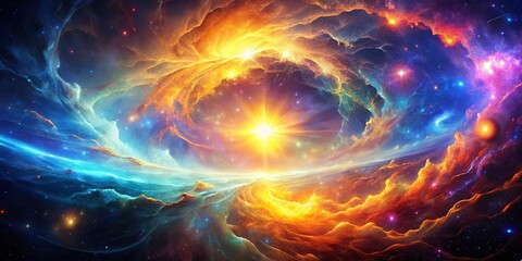 Obraz premium Abstract Plasma Universe: Dynamic Energy Fields, Galactic Nebula, HD Wallpaper