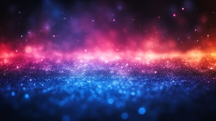 Obraz premium Abstract Glittering Background With Blue Red Hues