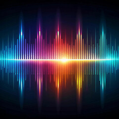 An abstract modern sound wave equalizer on a dark background,