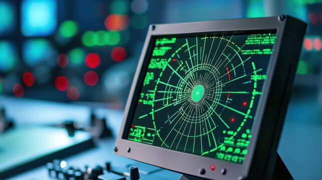 Futuristic Radar Display on Computer Monitor for Surveillance and Intelligence