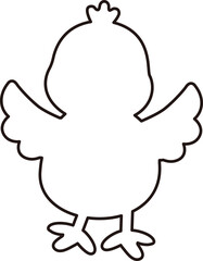 Cute simple chick shape outline.
Isolated Easter element.
Transparent background.