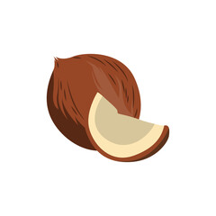 Mature Coconut Palm Tree Tropical Fruit Icon
