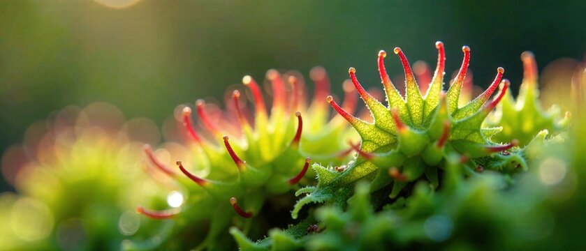 Close-up Drosera binata Sundew Leaf, Forked, Detailed, Macro Photography, Nature, Botanical, Delicate, Drosera, 
