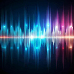 An abstract audio waveform on a technology-themed