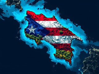 Costa Rica's vibrant flag, a canvas of national pride, subtly maps the land.