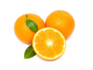 Fresh and vibrant Kochi yuzu orange fruit isolated on a white background with work path, perfect...