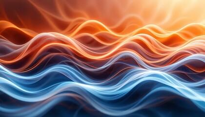 Abstract Blue and Orange Wave Pattern Design