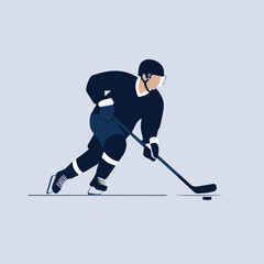 Obraz premium Vector illustration of an ice hockey player