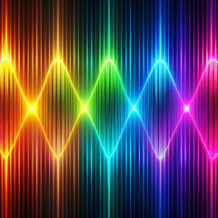 Fototapeta premium A vibrant, colorful electrical sound wave with blended