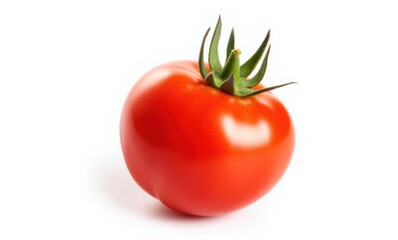 Fresh red tomato on a white background