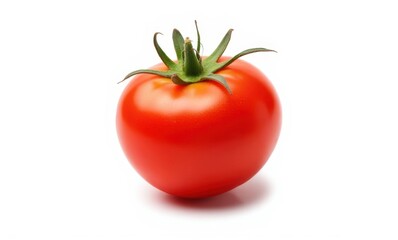 Fresh red tomato on a white background