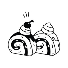 Take a look at this amazing icon of swiss roll in trendy style