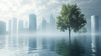 Fototapeta premium Urban Environmental Change with Soft Light Effect