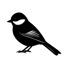 Chickadee Silhouette vector illustration