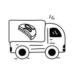 Take a look at this amazing icon of delivery truck in trendy style