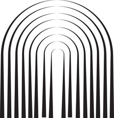 Obraz premium Set boho rainbow with black lines . Abstract shapes silhouette of rainbow vector hand drawn isolated on transparent background glyph nature weather element for poster print card or book