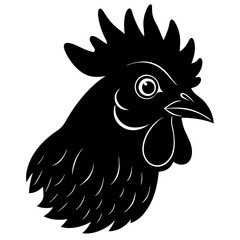 Chicken Head Silhouette vector illustration