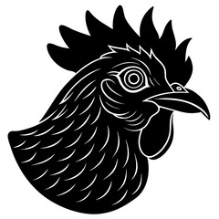 Chicken Head Silhouette vector illustration