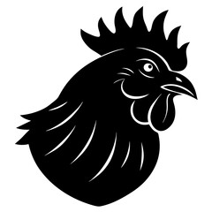 Fototapeta premium Chicken Head Silhouette vector illustration