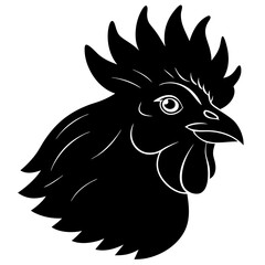 Obraz premium Chicken Head Silhouette vector illustration