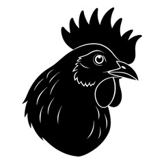 Chicken Head Silhouette vector illustration