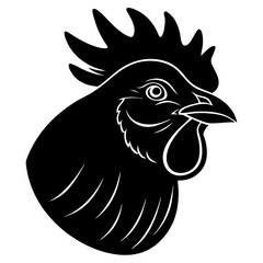 Chicken Head Silhouette vector illustration