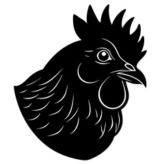 Chicken Head Silhouette vector illustration