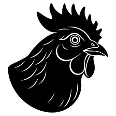 Chicken Head Silhouette vector illustration