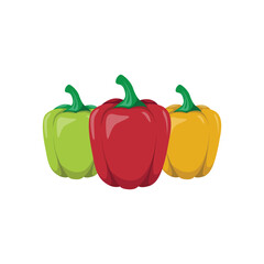 Colorful Vector Illustration of Fresh Bell Peppers