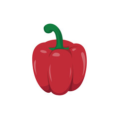 Vibrant Red Bell Pepper on a Fresh Market Stand