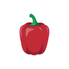 Vibrant Red Bell Pepper on a Fresh Market Stand