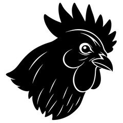 Chicken Head Silhouette vector illustration