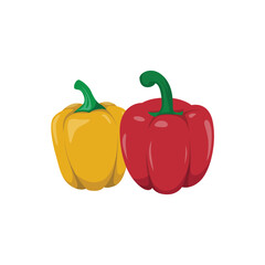 Colorful Vector Illustration of Fresh Bell Peppers