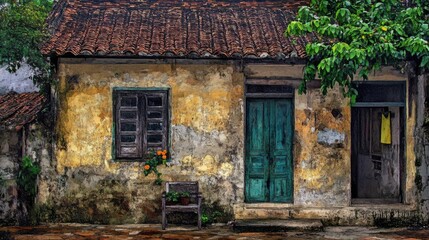 Warm Rural Setting with Detailed Textures and Vivid Colors