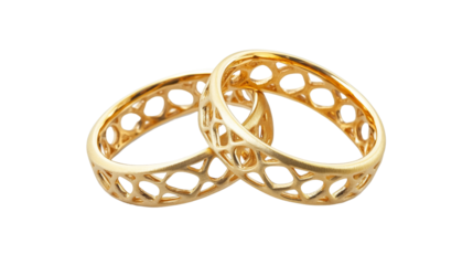 Two Intertwined Golden Wedding Bands