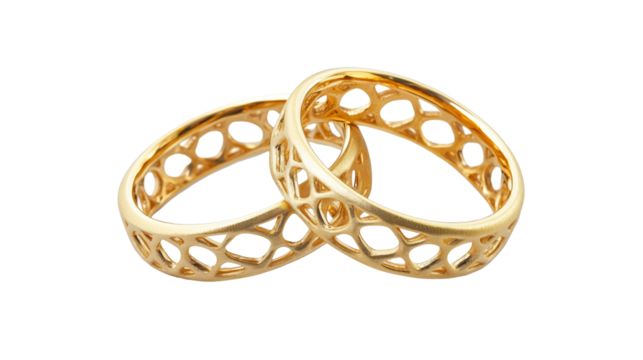 Two Intertwined Golden Wedding Bands