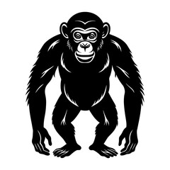 Fototapeta premium Chimpanzee Silhouette vector illustration