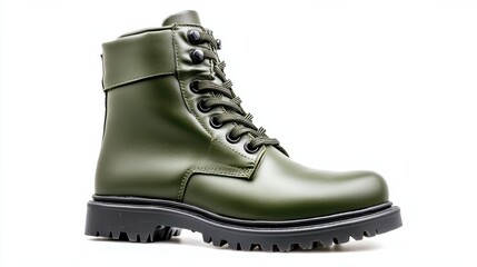 Olive Green Leather Boots for Outdoor Adventurers and Military Professionals