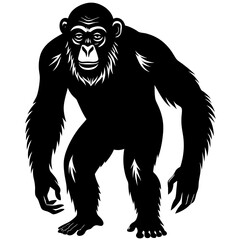 Chimpanzee Silhouette vector illustration