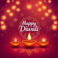 Happy Diwali illustration. Pattern for banners, covers, greeting cards, for printing on wall decorations.
