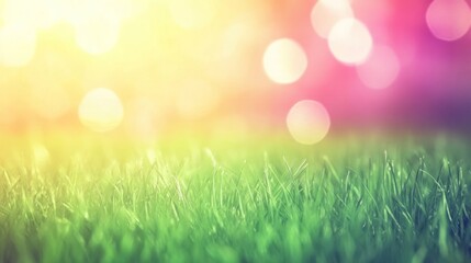 Obraz premium Serene Sunset Over Lush Green Grass Field