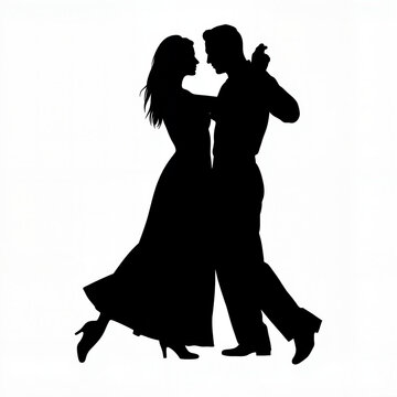 recommend clip art: Elegant couple dancing in silhouette during a romantic evening