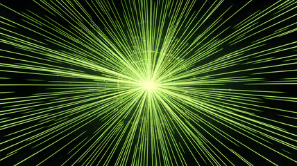 Obraz premium Vibrant green light burst design concept.