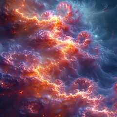 a flow of energy with fractals , Cute , warm , dmt