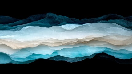 Obraz premium Serene Teal and Beige Abstract Landscape