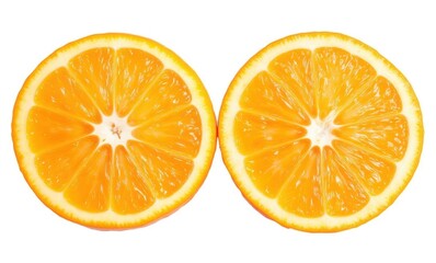 Freshly sliced orange halves