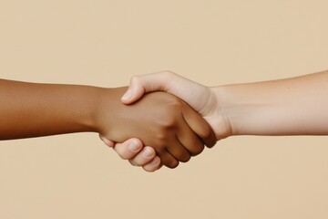 Close-up of a firm handshake signaling the successful conclusion of a job interview.