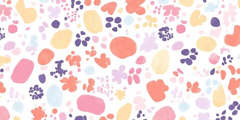 Abstract pastel shapes seamless pattern. (1)